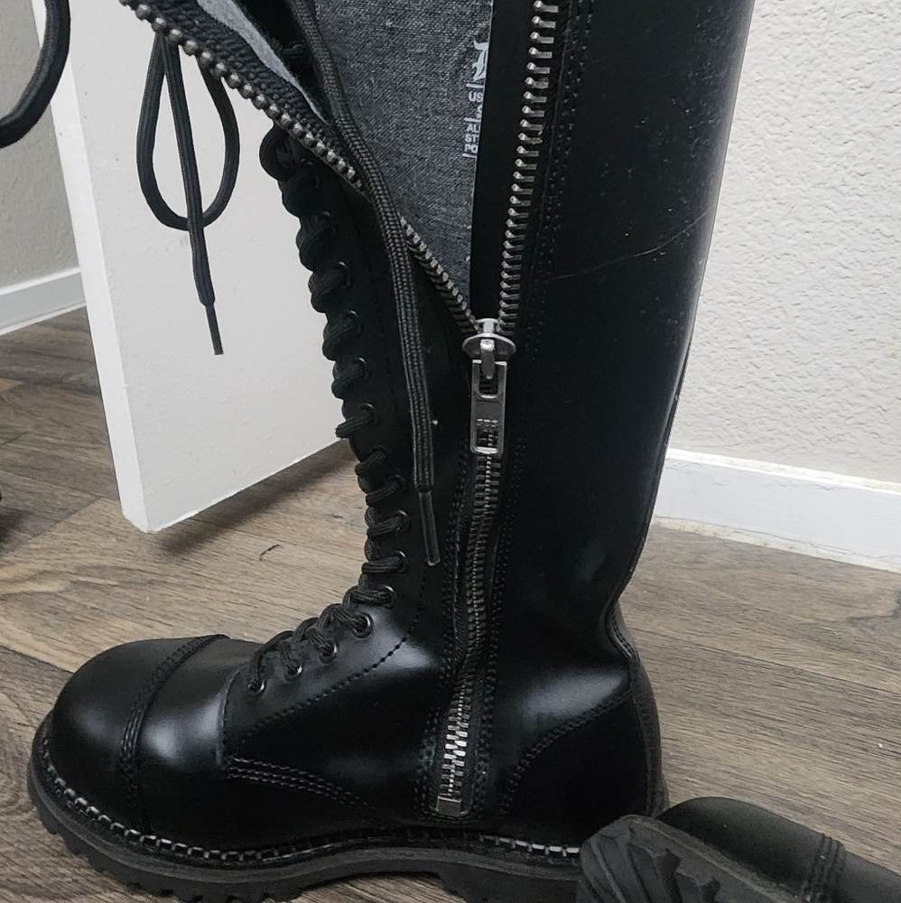 Knee high boots. Demonia woman's 10 men's 9